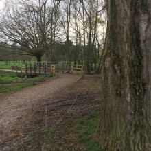 Gravel path and bridge